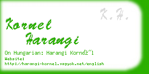 kornel harangi business card